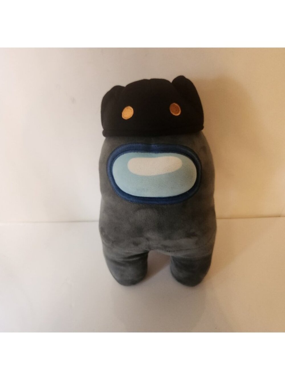 Among Us Plush Grey Crewmate Black Cat Hat 12 Inch Toikido YuMe Toys Collectible